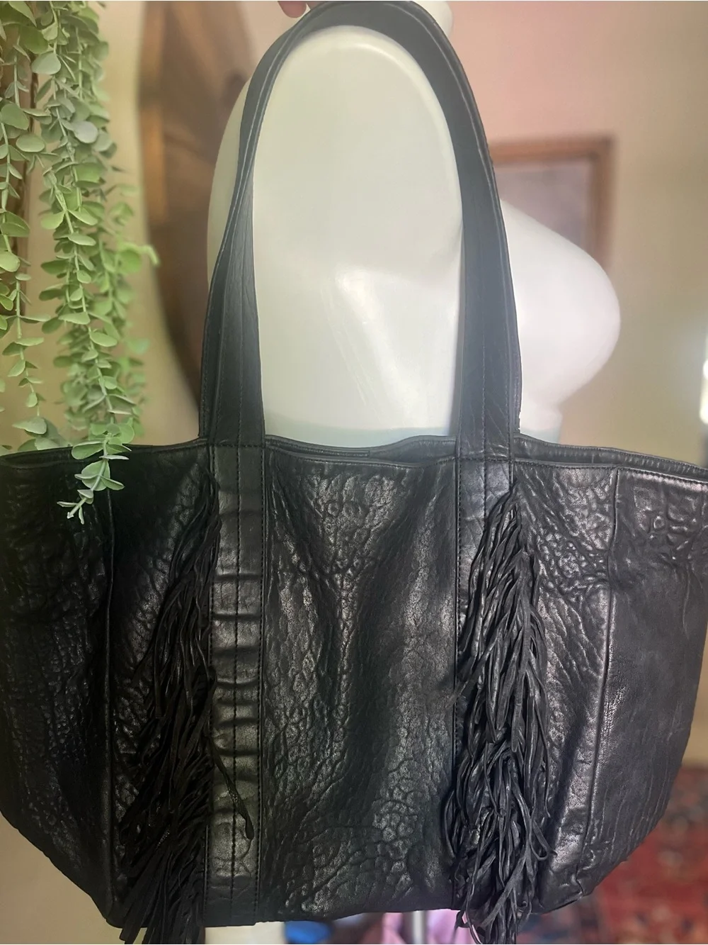 Cleobella  🖤 Devon large fringe leather tote